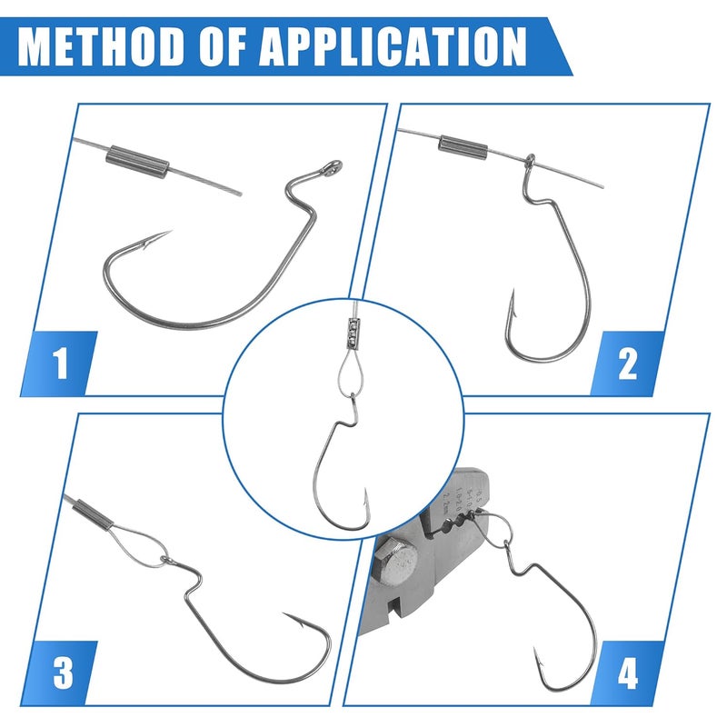 VATEICO Fishing Crimpe Sleeves Kit,Double Barrel Fishing Line Crimps Sleeves,Brass Copper Crimping Loop Tube Connector Mono Leader Crimps Wire Leader Rigging Tackles Slatwater Freshwater 400pcs - Image 5